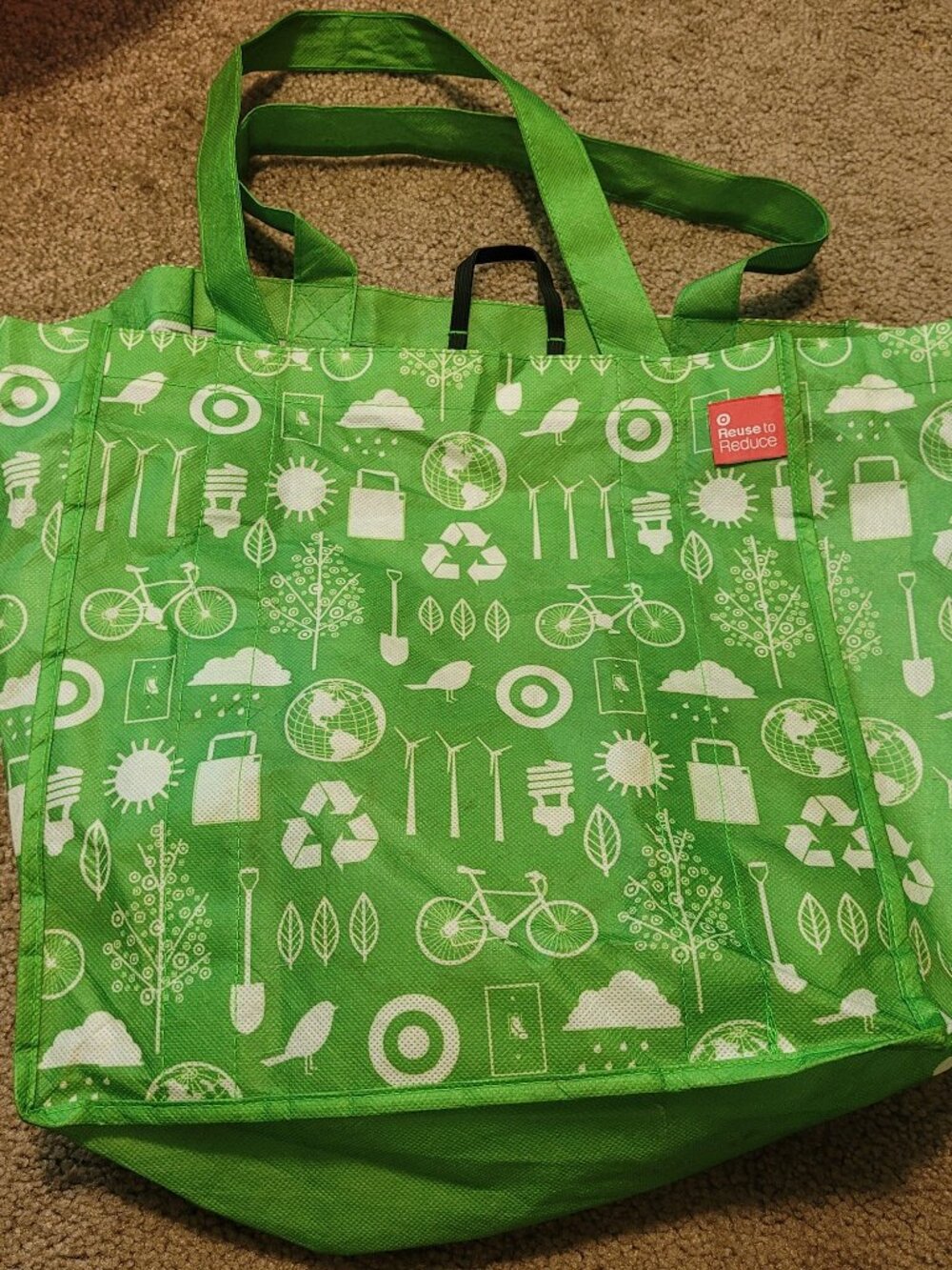 Green Target reusable grocery tote bag